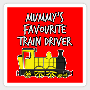 Mummy's Favourite Train Driver Kids Steam Engine (Yellow) Sticker